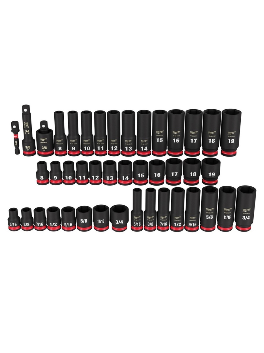 Milwaukee SHOCKWAVE Impact Duty 49-66-7009 Deep Socket Set, Steel, Black